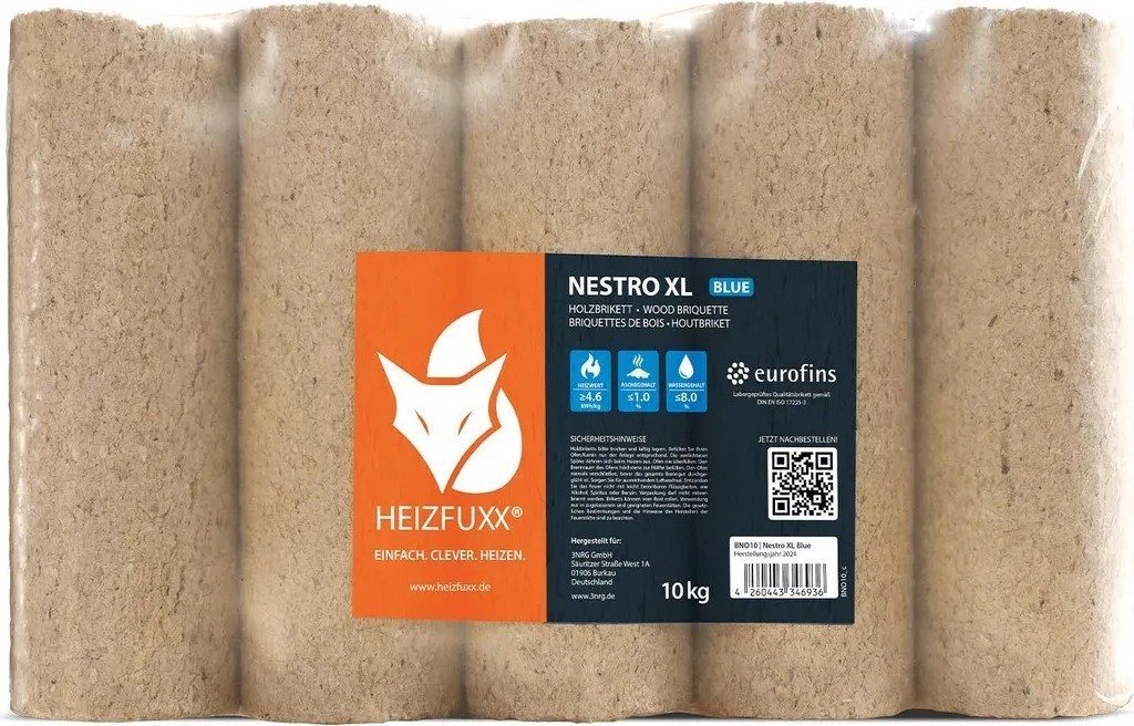 Heizfuxx Nestro XL Blue Briketts – 960 kg Palette – Bild 3